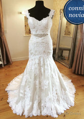 2025 Mermaid Ivory Lace Sweetheart With Straps Wedding Dresses